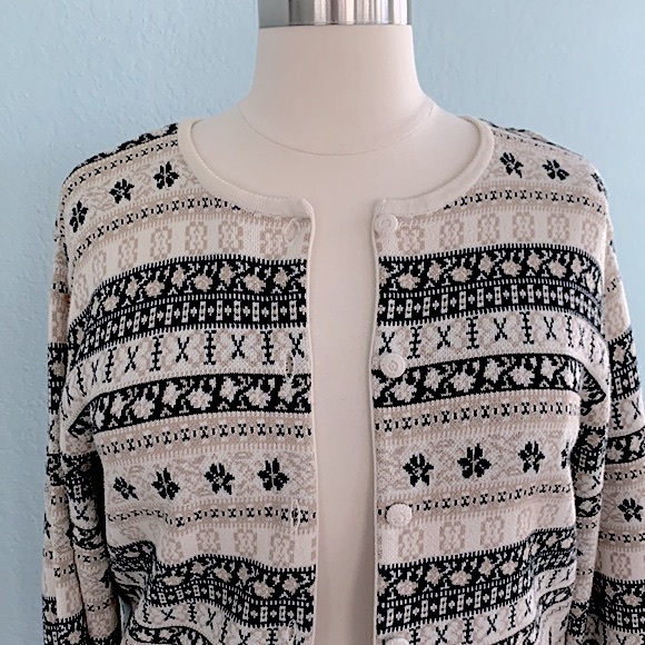 Talbots Cotton Fair Isle Cardigan - Picture 2 of 9
